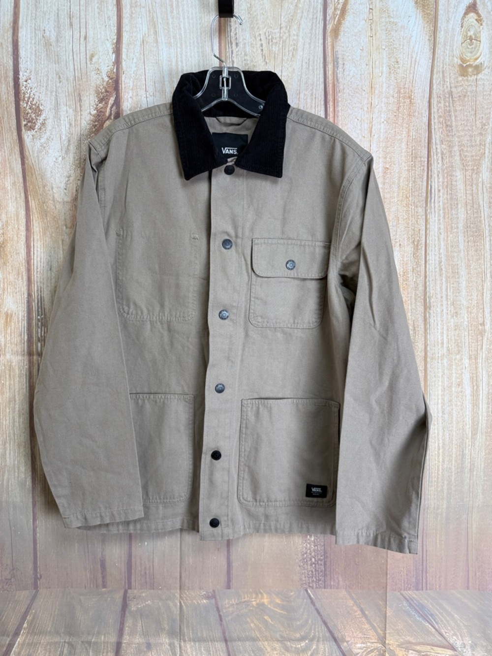 💵Vans Tan Canvas Field Jacket with Black Collar Unisex Size Medium